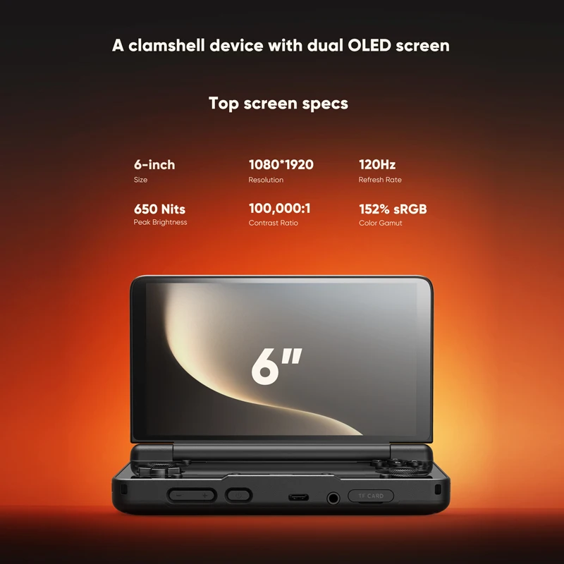 AYN Thor Android Dispositivo de entretenimiento para juegos con pantalla dual de mano de 6 pulgadas Pantalla AMOLED 1080p - Imagen 2