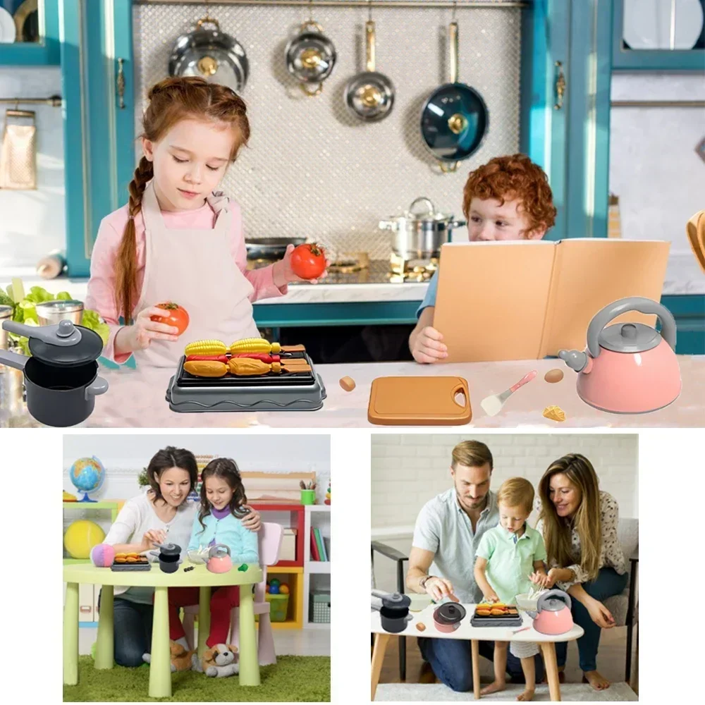 Juego de juguetes de cocina para niños, Kit de accesorios de cocina con ollas, comida de imitación, juguete de cocina, regalo para niños pequeños, 92/86/69/59 Uds. - Imagen 2