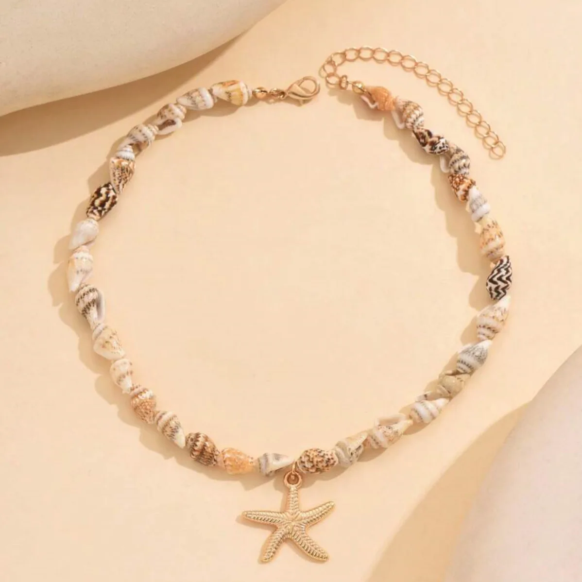 Collar bohemio de cuentas de concha de playa para mujer, Gargantilla con colgante de estrella de mar de estilo océano de verano, joyería para fiesta de vacaciones - Imagen 2