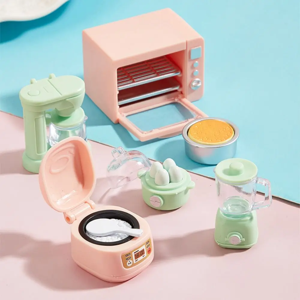 1/12 casa de muñecas DIY oso galletas muebles en miniatura tostadora horno mezclador escala electrónica modelo conjunto cocina juguete para regalo de niña - Imagen 4