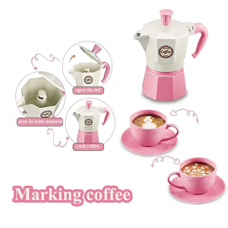 4/11 piezas de juego de simulación de café Retend Play, vajilla para casa de juegos/cocina al aire libre, juego de té de la tarde DIY, juguete para niños, regalo para niños. - Imagen 4