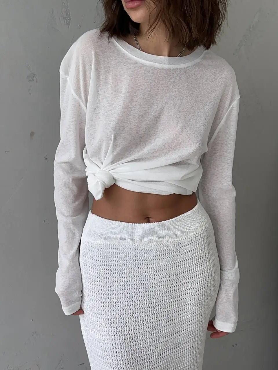 Hirsionsan 2025, camisetas básicas suaves para mujer, camisetas de verano y otoño de manga larga con parte inferior holgada, camisetas informales de punto suaves para mujer - Imagen 3