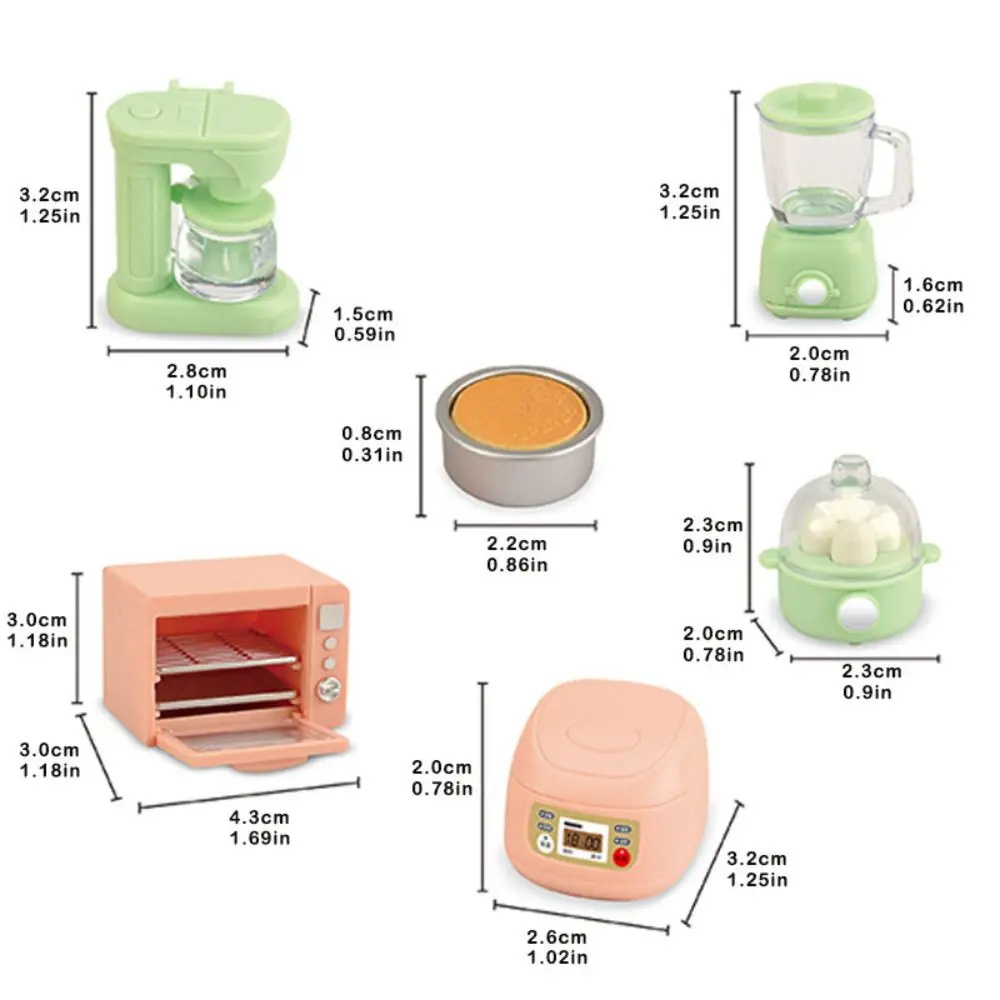 1/12 casa de muñecas DIY oso galletas muebles en miniatura tostadora horno mezclador escala electrónica modelo conjunto cocina juguete para regalo de niña - Imagen 6