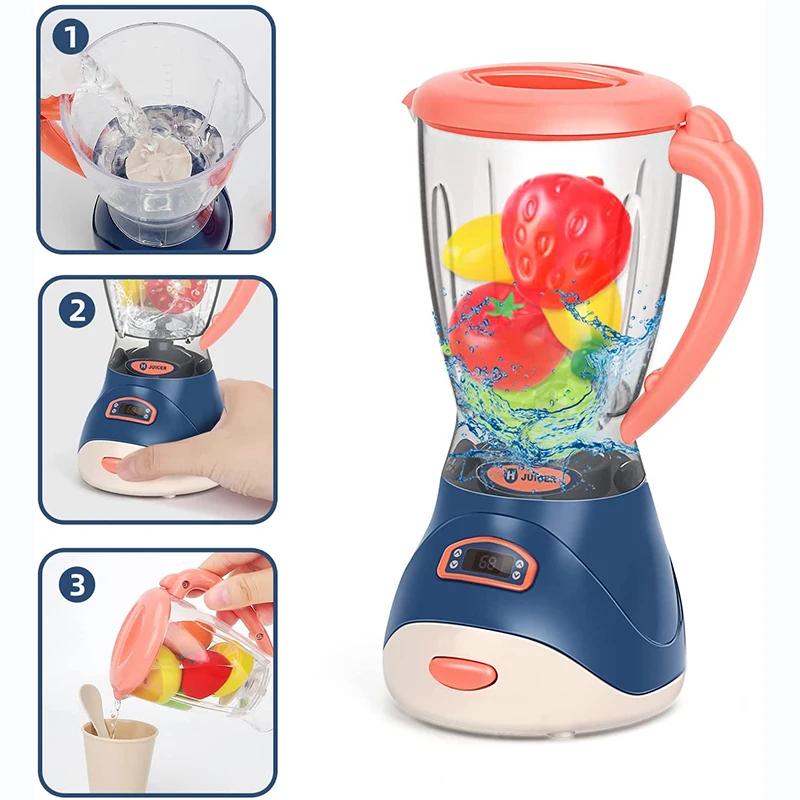 Mini electrodomésticos, juguetes de cocina, juego de simulación con cafetera, licuadora, mezclador y tostadora, regalos para niños y niñas - Imagen 5