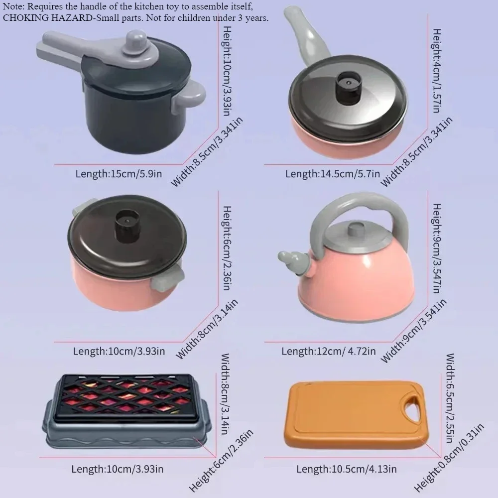 Juego de juguetes de cocina para niños, Kit de accesorios de cocina con ollas, comida de imitación, juguete de cocina, regalo para niños pequeños, 92/86/69/59 Uds. - Imagen 5