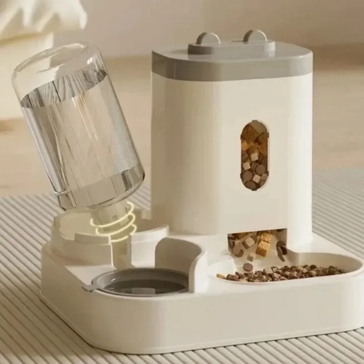 Alimentador automático, cuenco de comida para perros y gatos con fuente de agua, dispensador de almacenamiento de alimentos para mascotas de gran capacidad, contenedor, accesorios para cachorros y mascotas - Imagen 3