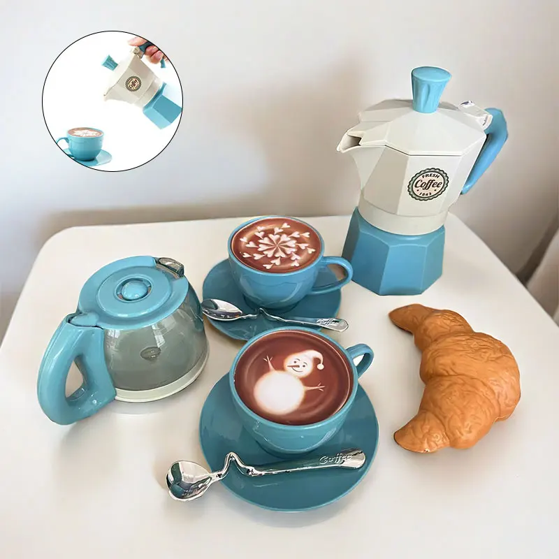 4/11 piezas de juego de simulación de café Retend Play, vajilla para casa de juegos/cocina al aire libre, juego de té de la tarde DIY, juguete para niños, regalo para niños.