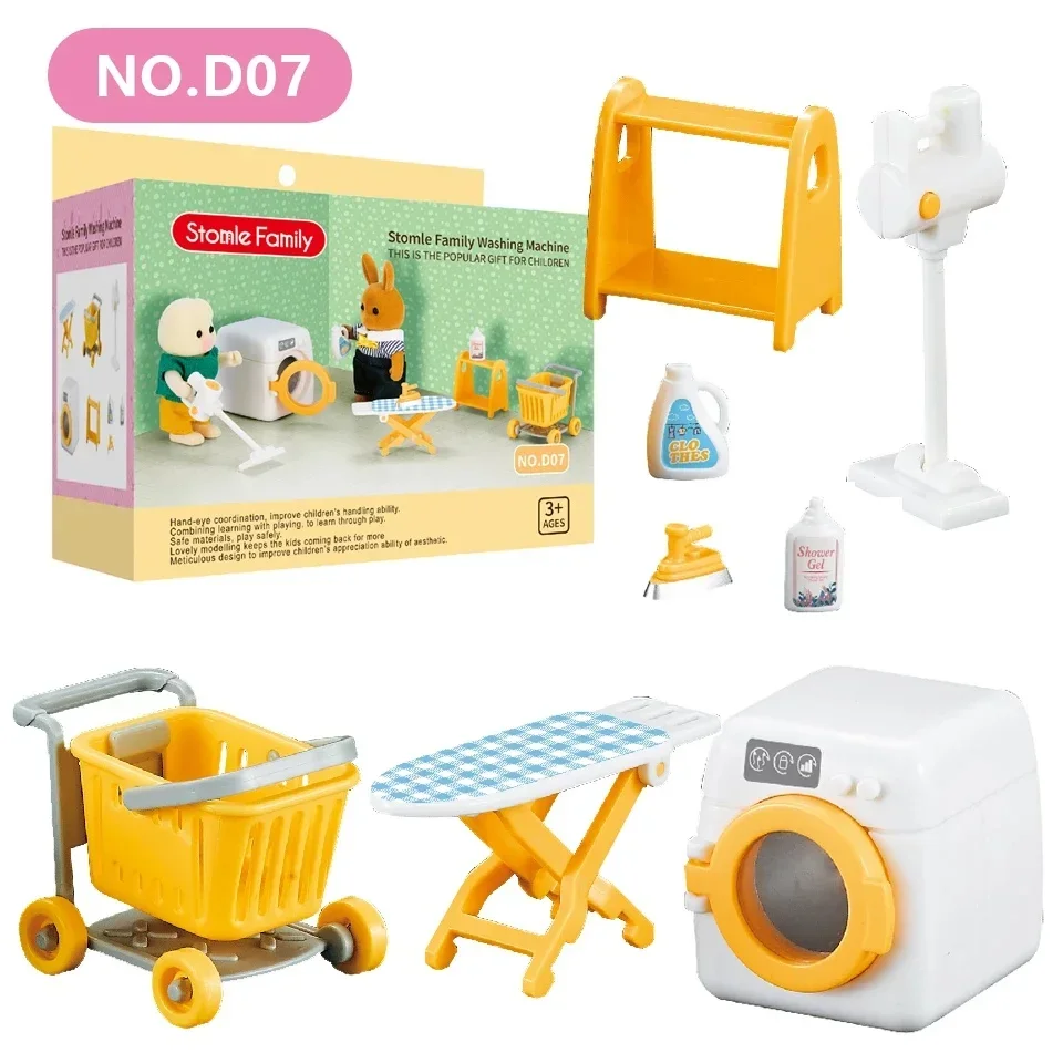 Muebles en miniatura 1:12, cocina familiar de bosque, juguete, mesa de comedor, accesorios para casa de muñecas, baño, juego de simulación para niñas, regalos, Juguetes - Imagen 2