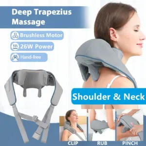 Foreverlily-masajeador inalámbrico para cuello y hombros, chal de masaje para amasar hombros y espalda, masajeador Cervical para cuello Trapezius, 26W