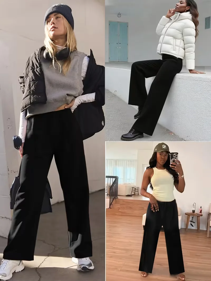 Pantalones Térmicos Anchos con Forro Polar de Invierno para Mujer - Imagen 6