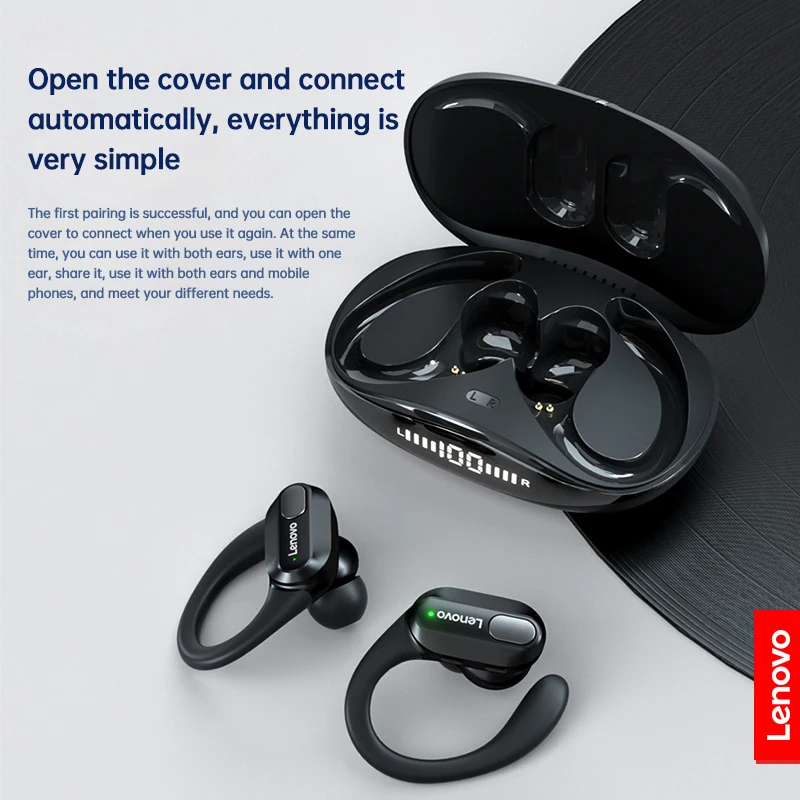 Auriculares inalámbricos deportivos Lenovo XT80 originales con micrófonos, - Imagen 3