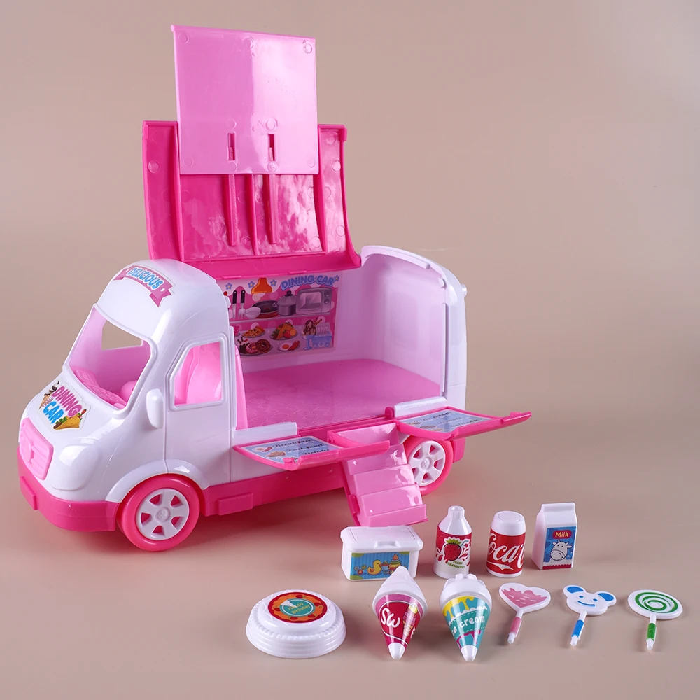 1:12 casa de muñecas camión de helados cama de bebé simulación escena en miniatura exhibición postre coche litera baño cocina juguete para niña - Imagen 5