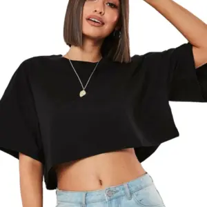 Ropa de algodón de manga corta para mujer, ropa para correr y bailar, Top corto para Yoga y Fitness, Camiseta deportiva holgada para el ombligo, camisetas de entrenamiento para gimnasio