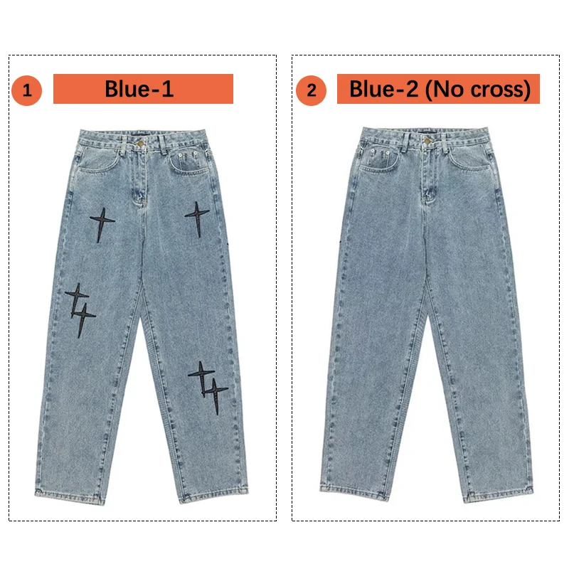 Pantalones vaqueros estampados para hombre, ropa nueva, pantalones vaqueros holgados de pierna ancha, moda coreana, drapeados, rectos, informales, sueltos, Cargo, 2023 - Imagen 6