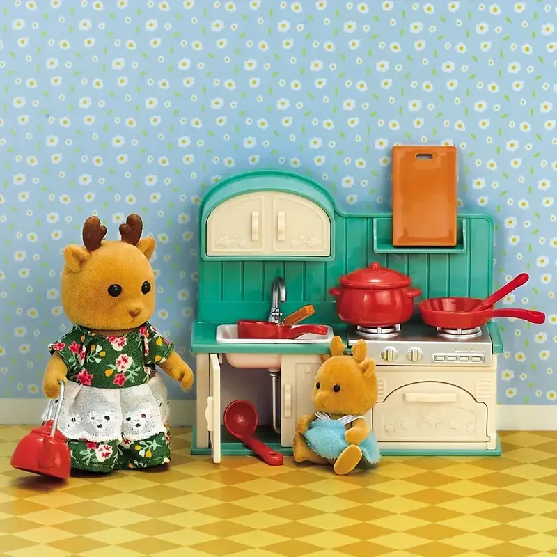Muebles en miniatura 1:12, cocina familiar de bosque, juguete, mesa de comedor, accesorios para casa de muñecas, baño, juego de simulación para niñas, regalos, Juguetes - Imagen 3
