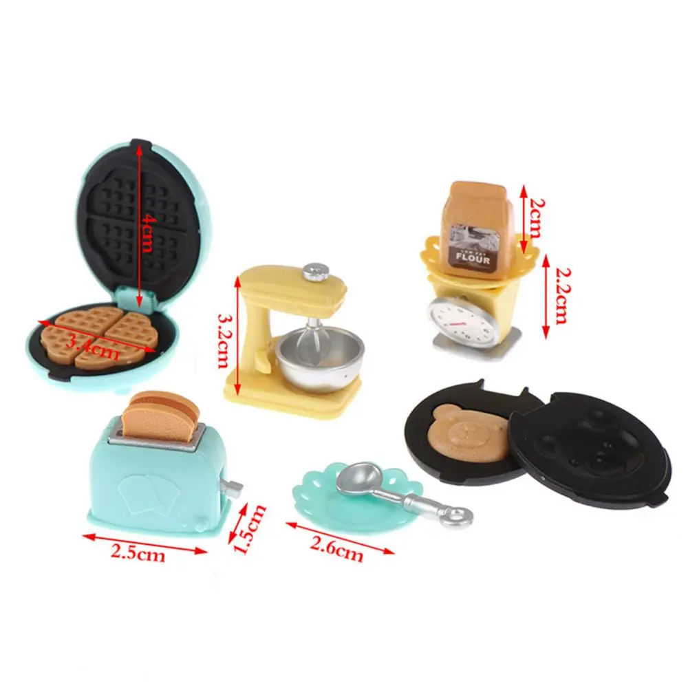 1/12 casa de muñecas DIY oso galletas muebles en miniatura tostadora horno mezclador escala electrónica modelo conjunto cocina juguete para regalo de niña - Imagen 5