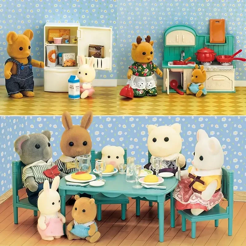 Muebles en miniatura 1:12, cocina familiar de bosque, juguete, mesa de comedor, accesorios para casa de muñecas, baño, juego de simulación para niñas, regalos, Juguetes - Imagen 5