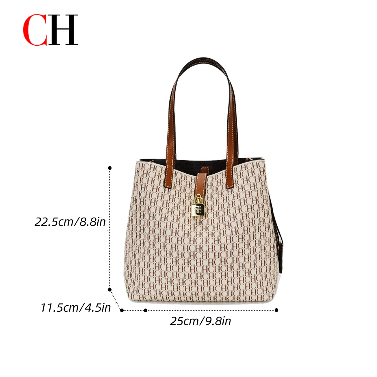 Bolso Tote para Mujer CH, Bolso de Mano de Lujo, Nuevo Modelo 2026, Estampado Monograma, Gran Capacidad, Bolso Bandolera, Bolso de Hombro para Damas - Imagen 3