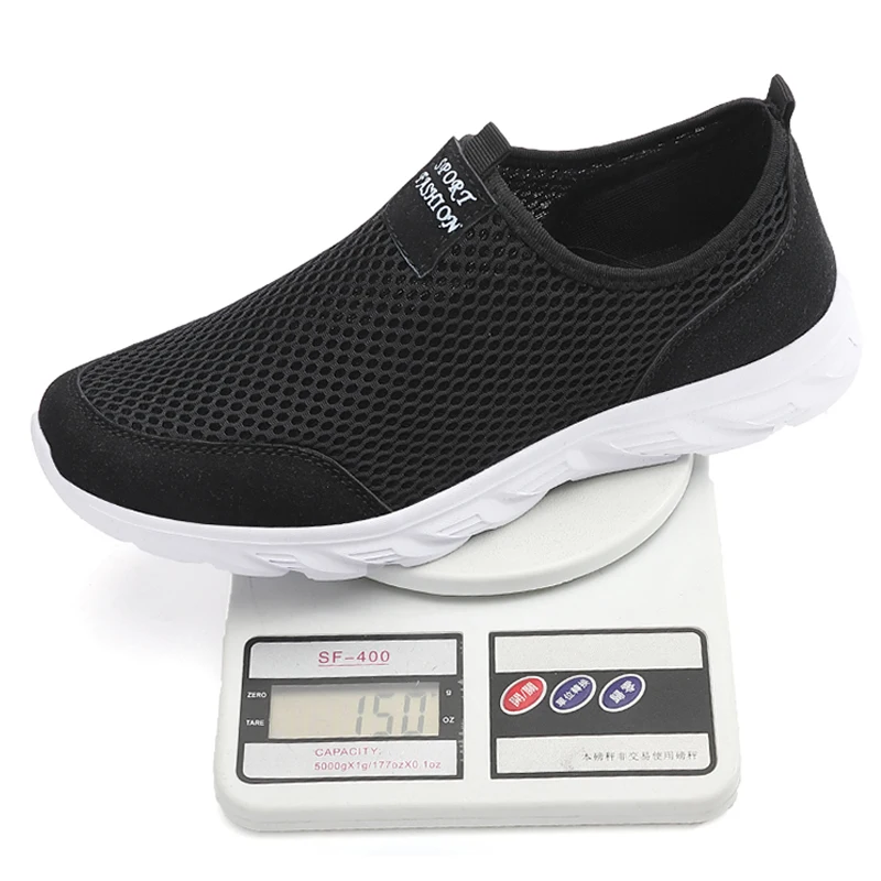 2023 zapatos informales ligeros para hombre, zapatillas informales transpirables sin cordones para hombre, zapatos planos antideslizantes para caminar al aire libre, talla 39-47 - Imagen 3