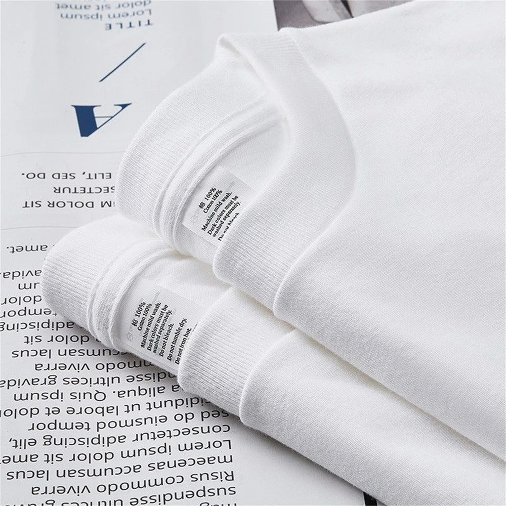 Camisetas lisas de algodón 100% para hombre y mujer, camisetas blancas de manga corta, camiseta informal holgada y transpirable con cuello redondo, Tops para parejas, 2 uds. - Imagen 4