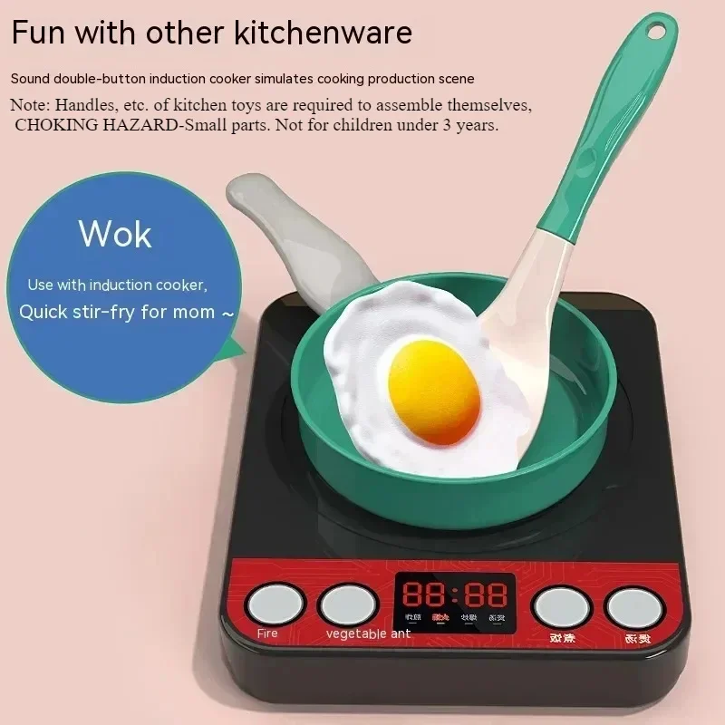 Juego de juguetes de cocina para niños, Kit de accesorios de cocina con ollas, comida de imitación, juguete de cocina, regalo para niños pequeños, 92/86/69/59 Uds. - Imagen 3