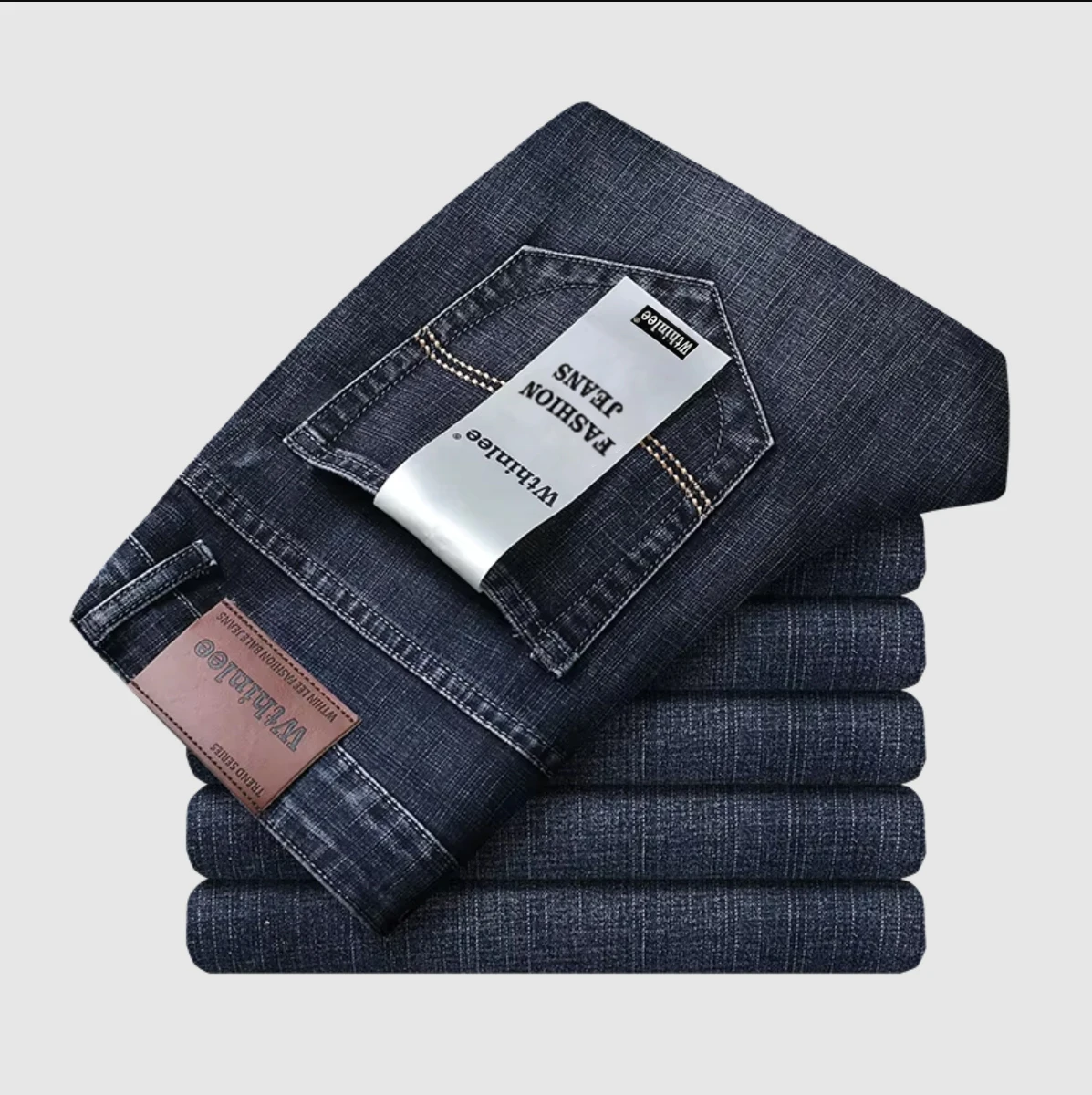 Pantalones Vaqueros de Hombre 2026, Estilo Casual, Corte Recto, Elásticos, Clásicos, Azules y Negros, para Trabajo - Imagen 2