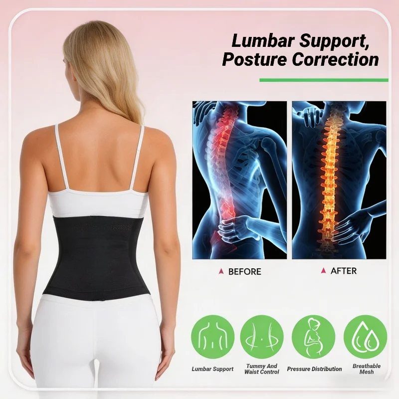 Faja Moldeadora de Cintura para Mujer, Corsé Reductor de Abdomen Doble, Faja Deportiva para un Vientre Plano - Imagen 2