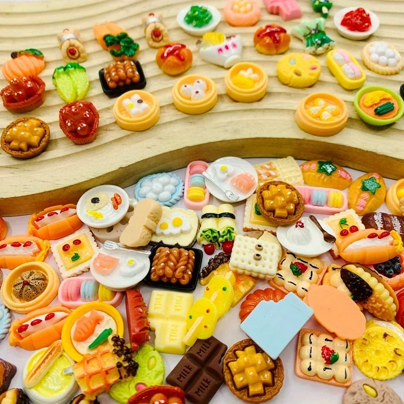 Juguetes de comida en miniatura, muñecas de comida de resina mixta, juguetes de cocina adecuados para casa de muñecas, juguetes de cocina, comida en miniatura de resina - Imagen 3