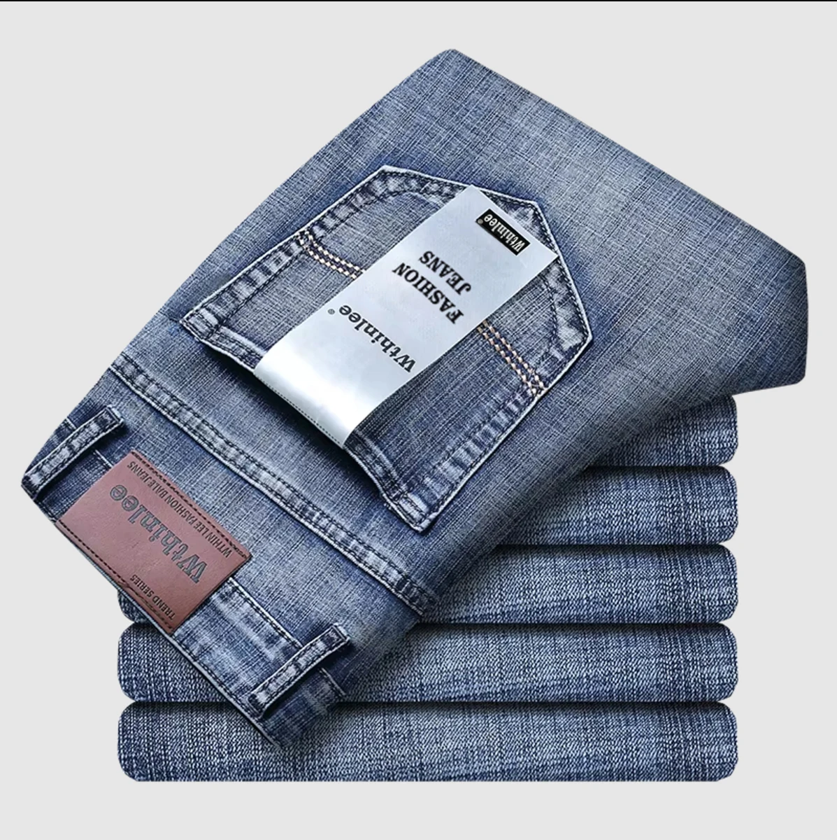Pantalones Vaqueros de Hombre 2026, Estilo Casual, Corte Recto, Elásticos, Clásicos, Azules y Negros, para Trabajo
