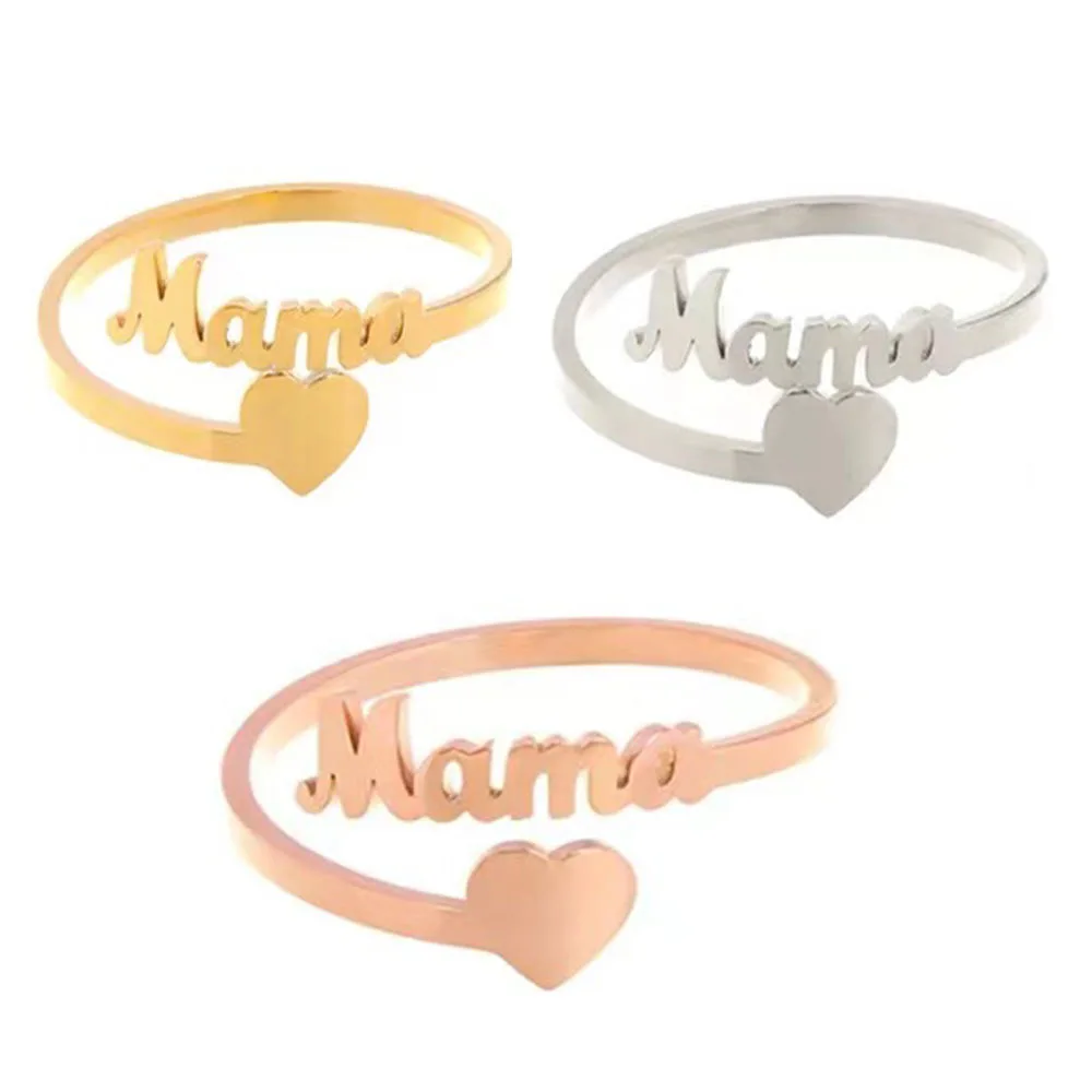 Anillo de amor con nombre personalizado, anillo de pareja de corazón de acero inoxidable personalizado, joyería para Mujer, Anillos de regalo para el Día de San Valentín para Mujer - Imagen 3