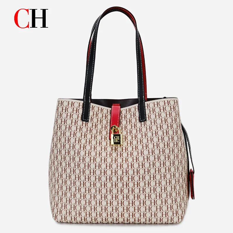 Bolso Tote para Mujer CH, Bolso de Mano de Lujo, Nuevo Modelo 2026, Estampado Monograma, Gran Capacidad, Bolso Bandolera, Bolso de Hombro para Damas - Imagen 2