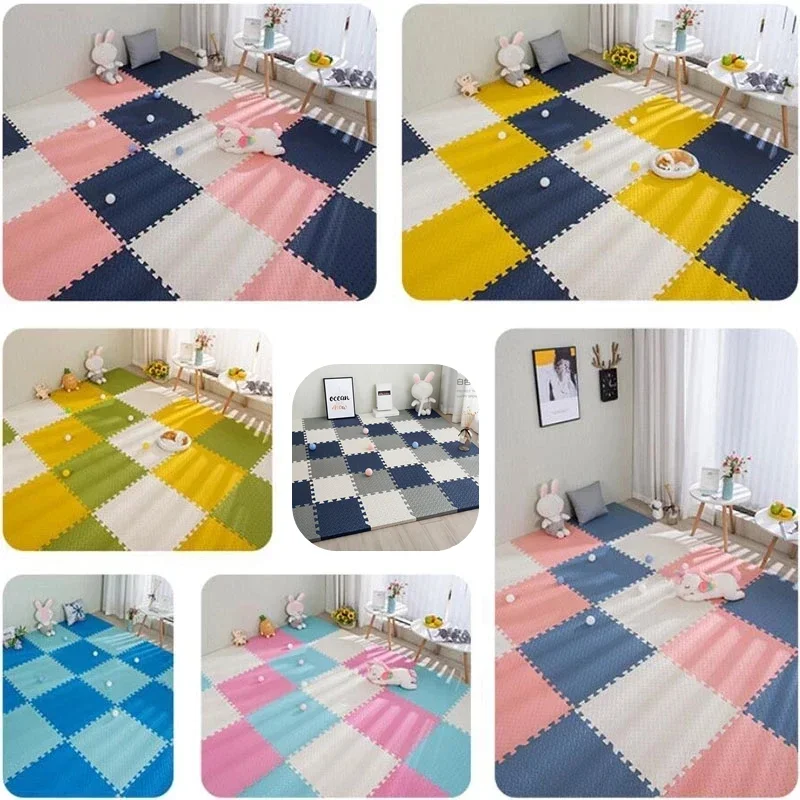 Alfombra de juego de espuma para bebé, tapete de rompecabezas para niños, baldosas de ejercicio entrelazadas, alfombra de juguete, alfombra suave de 30x30x1cm, 16 Uds. - Imagen 3