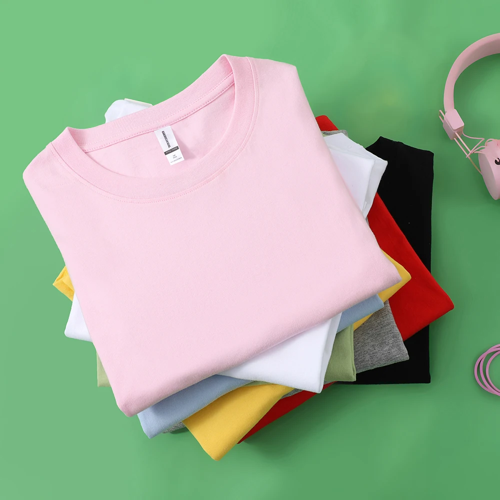 Camisetas lisas de algodón 100% para mujer, camisetas deportivas de manga corta, ropa informal de moda blanca y negra, Tops holgados con cuello redondo para mujer - Imagen 4