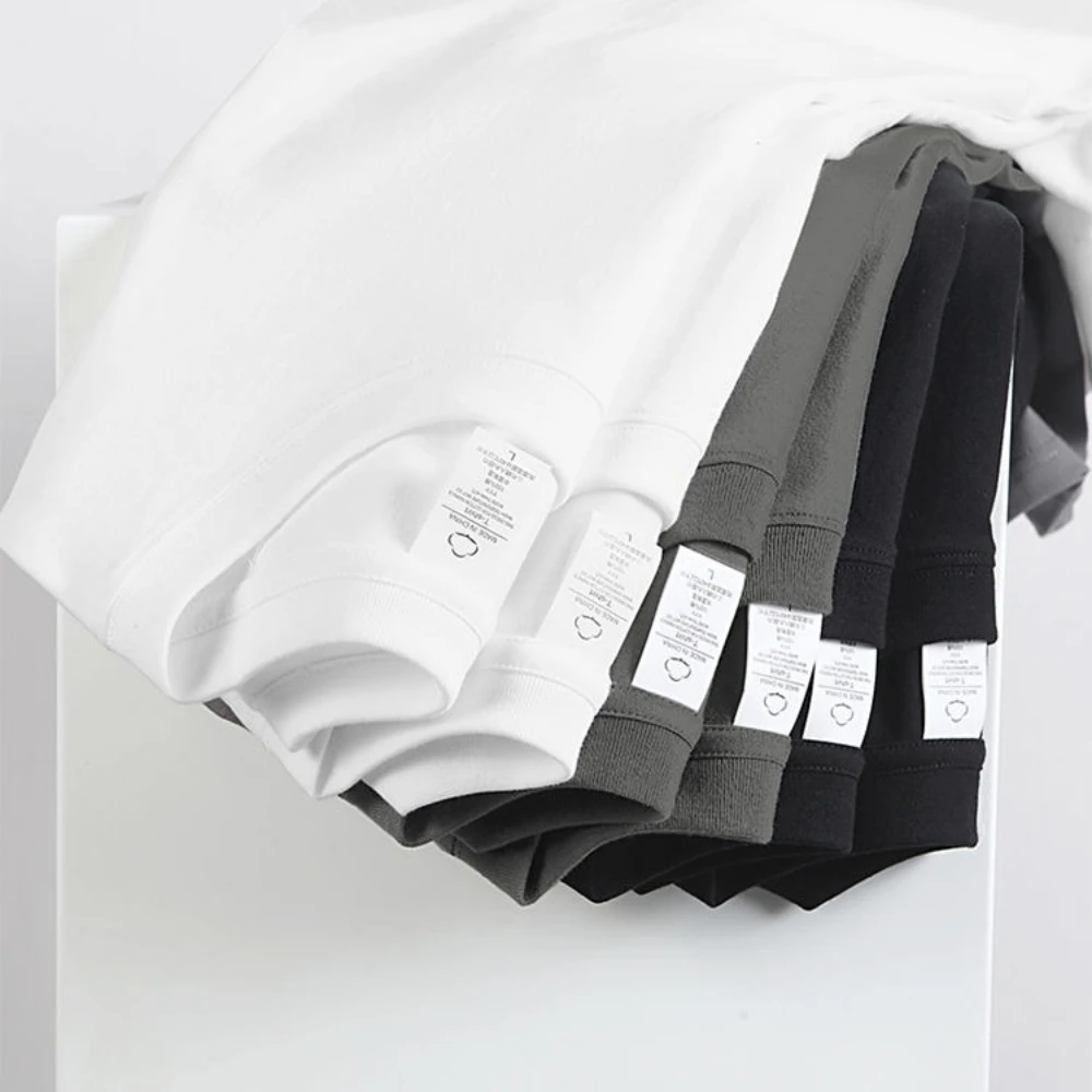 Camisetas lisas de algodón 100% para hombre y mujer, camisetas blancas de manga corta, camiseta informal holgada y transpirable con cuello redondo, Tops para parejas, 2 uds. - Imagen 2