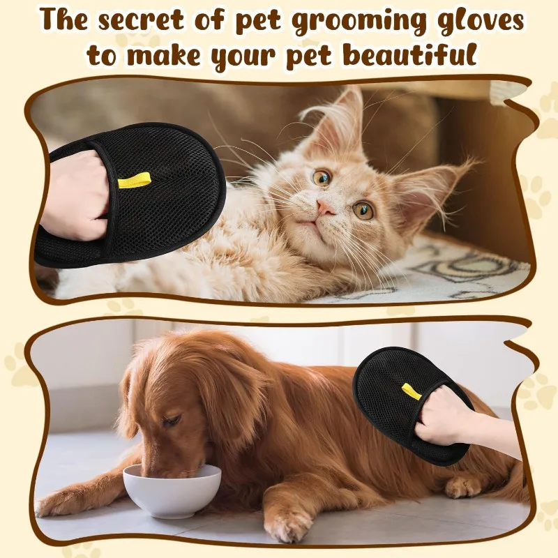 Manoplas de depilación electrostáticas reutilizables para mascotas, cepillo de recolección de pelo para perros y gatos, dispositivo adhesivo, raspador de pelo para el hogar, guantes de aseo - Imagen 3