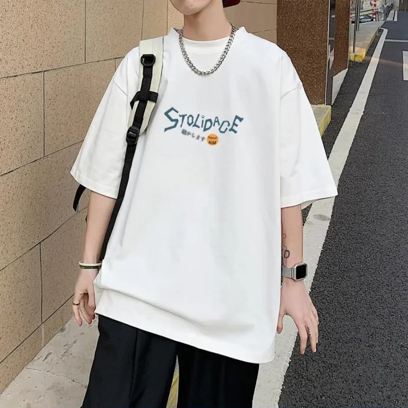8XL hombres de gran tamaño moda coreana suelta americana marioneta de amor estampado de conejo manga corta cuello redondo versátil tendencia pareja traje - Imagen 5