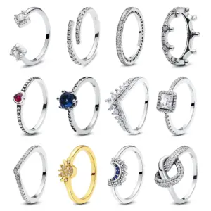 Anillos de plata de ley 925 para mujer,