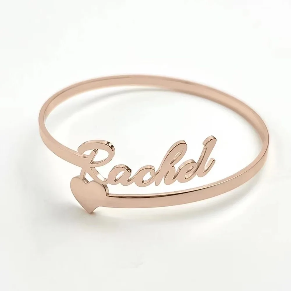 Anillo de amor con nombre personalizado, anillo de pareja de corazón de acero inoxidable personalizado, joyería para Mujer, Anillos de regalo para el Día de San Valentín para Mujer - Imagen 6