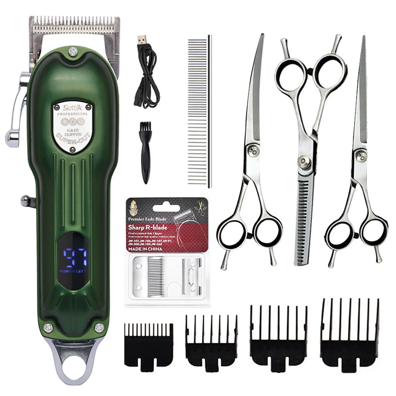 Cortadora de pelo profesional para perros, cortadora de pelo recargable totalmente de Metal para mascotas, afeitadora para gatos, cortadora de pelo para el cuidado de cachorros, poco ruido