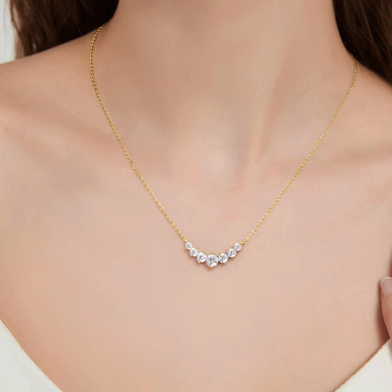 Collar de moissanita U-Smile D VVS1 para mujer, collares de lujo con Diamon de laboratorio brillante de Color D, Plata de Ley 925 con certificado - Imagen 6