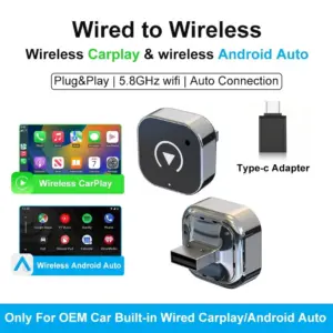 Adaptador Inalámbrico CarPlay FLIXIVI 2026 2 en 1,