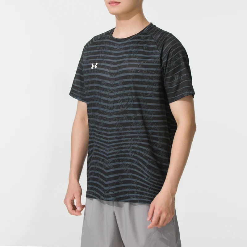 Underarmour Camiseta de manga corta para hombre, ropa deportiva transpirable para entrenamiento, camiseta informal con cuello redondo, camiseta de secado rápido 24500510-001 - Imagen 3