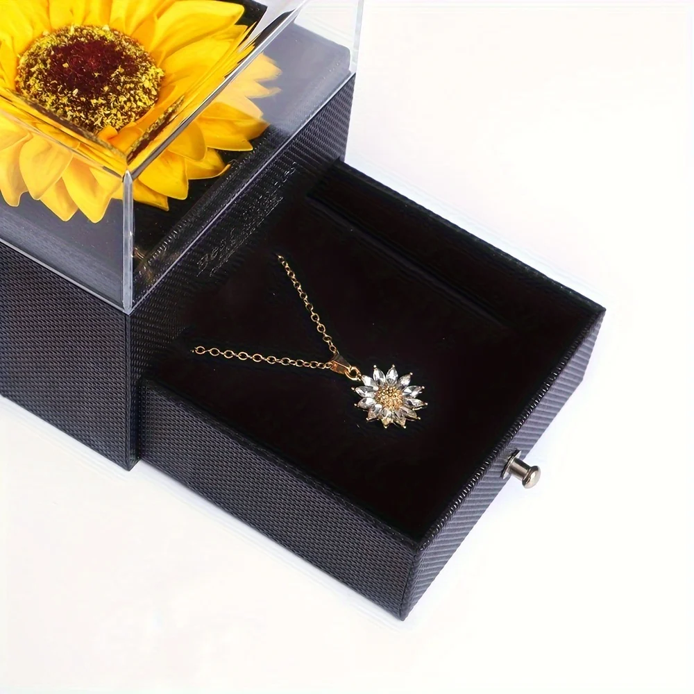 Elegante set de regalo con collar de girasol: celebra el amor y la lealtad - Imagen 5