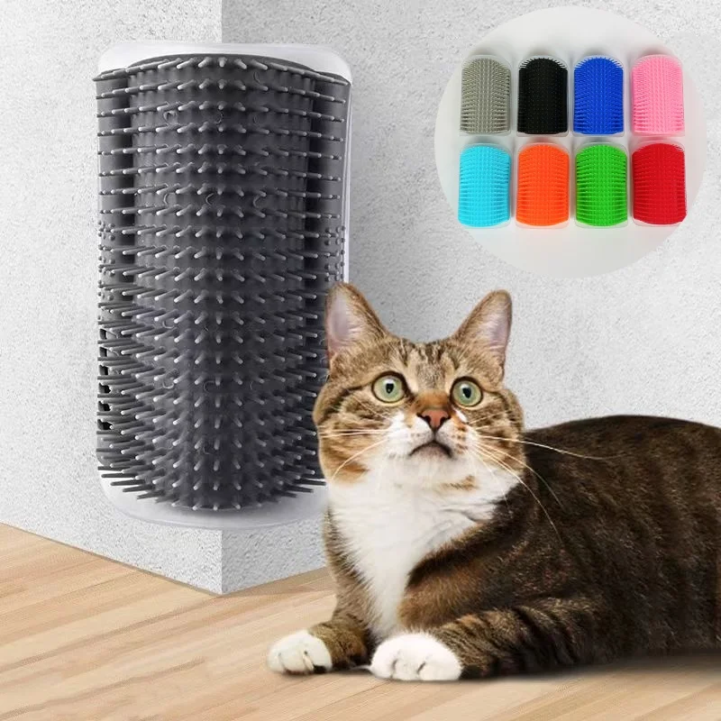 Herramienta de masaje para gatos, peine para eliminar el pelo de mascotas, cepillo autolimpiable para esquinas de pared, juguetes para gatos, suministros de belleza para mascotas