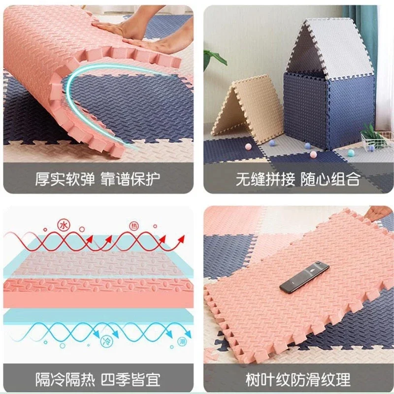 Alfombra de juego de espuma para bebé, tapete de rompecabezas para niños, baldosas de ejercicio entrelazadas, alfombra de juguete, alfombra suave de 30x30x1cm, 16 Uds. - Imagen 6