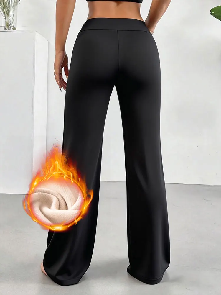 Pantalones Térmicos Anchos con Forro Polar de Invierno para Mujer - Imagen 4