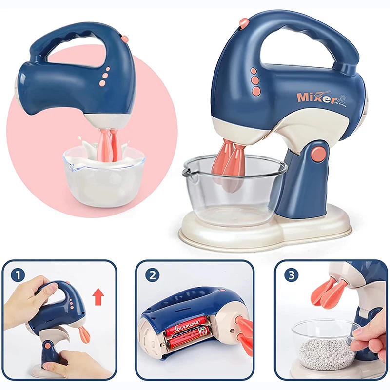 Mini electrodomésticos, juguetes de cocina, juego de simulación con cafetera, licuadora, mezclador y tostadora, regalos para niños y niñas - Imagen 2