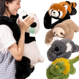 30-65cmKawaii alta calidad bosque Animal muñeco de peluche almohada suave de brazo largo mapache dinosaurio perezoso Panda Koala juguete de peluche decoración del hogar