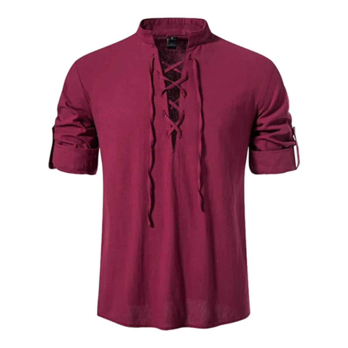 Camisa renacentista para hombre, top vikingo Medieval pirata, camisas de lino y algodón, disfraz de Halloween de manga larga para hombre - Imagen 3
