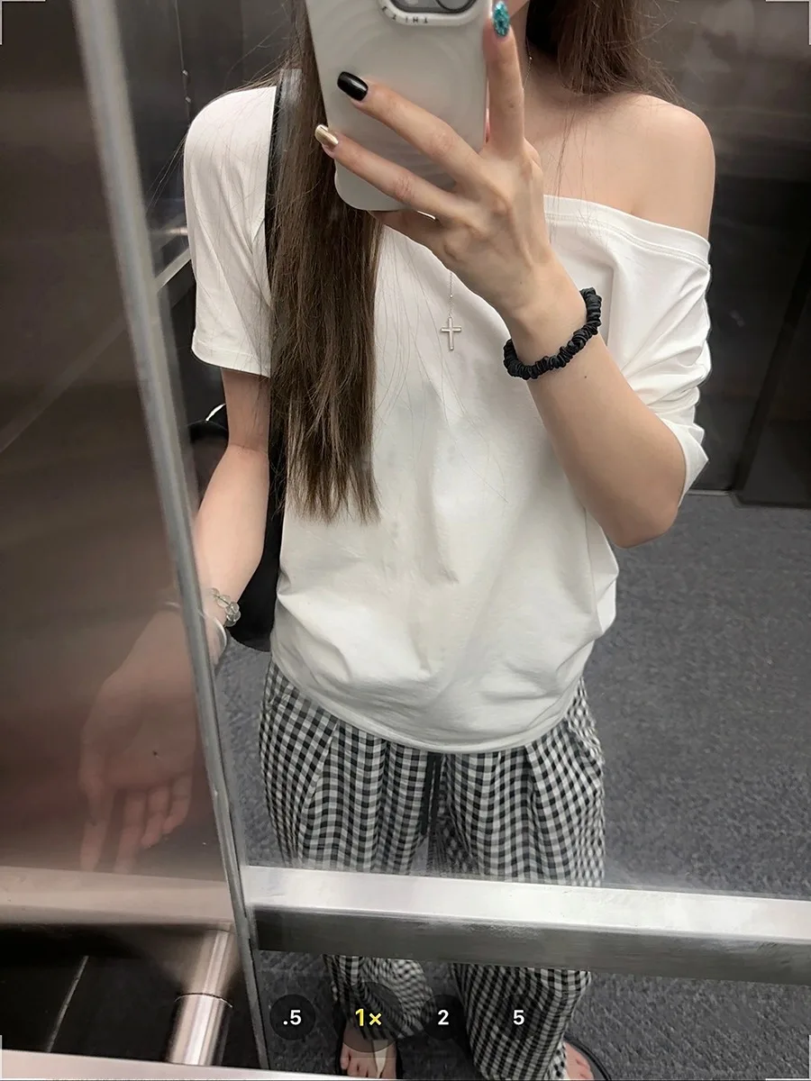 Camisetas de mujer lisas simples de verano informales Cleanfit de manga corta que combinan con todo ropa de calle para chicas jóvenes Y2k Top ropa estética Ins - Imagen 6